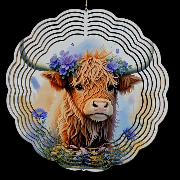 Highland Cow Windspinner - Picture 1 of 1